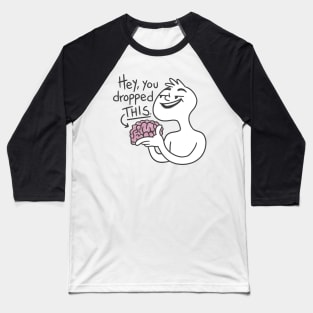 Cartoon man holding brain Baseball T-Shirt